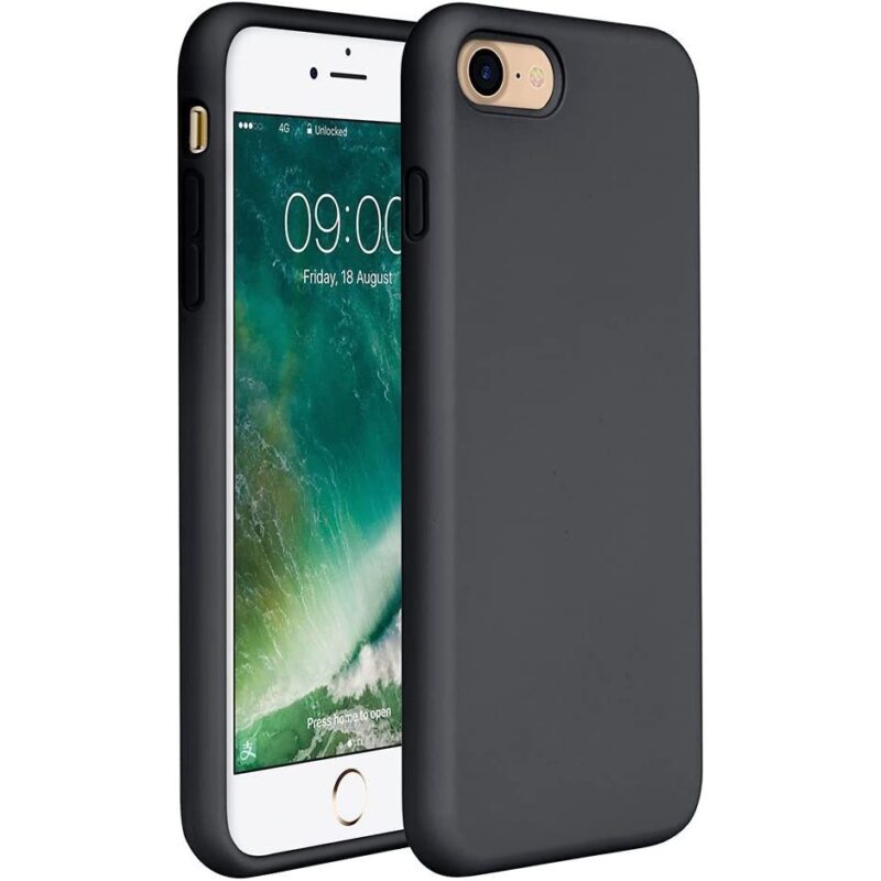 Capa de Silicone Preta para iPhone 7 8