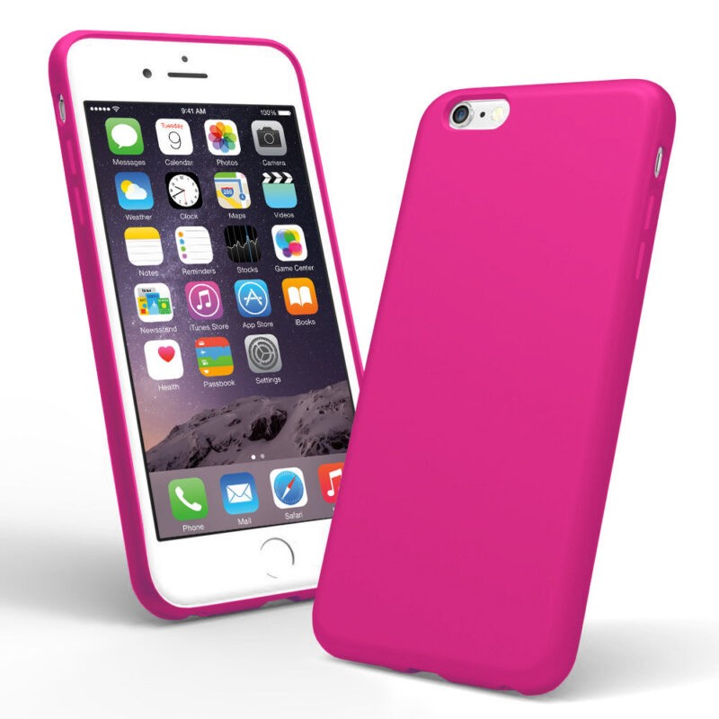 Capa de Silicone Rosa para iPhone 6 Plus 6s Plus