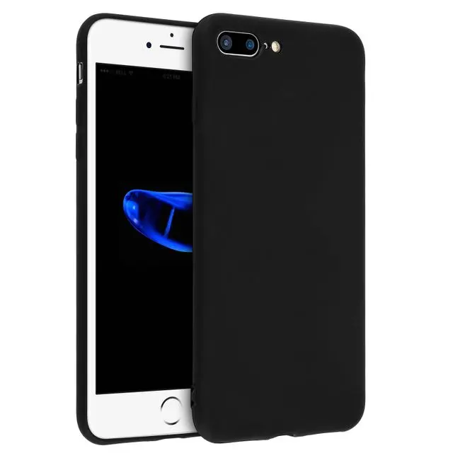 Capa de Silicone Preta para iPhone 7 Plus 8 Plus