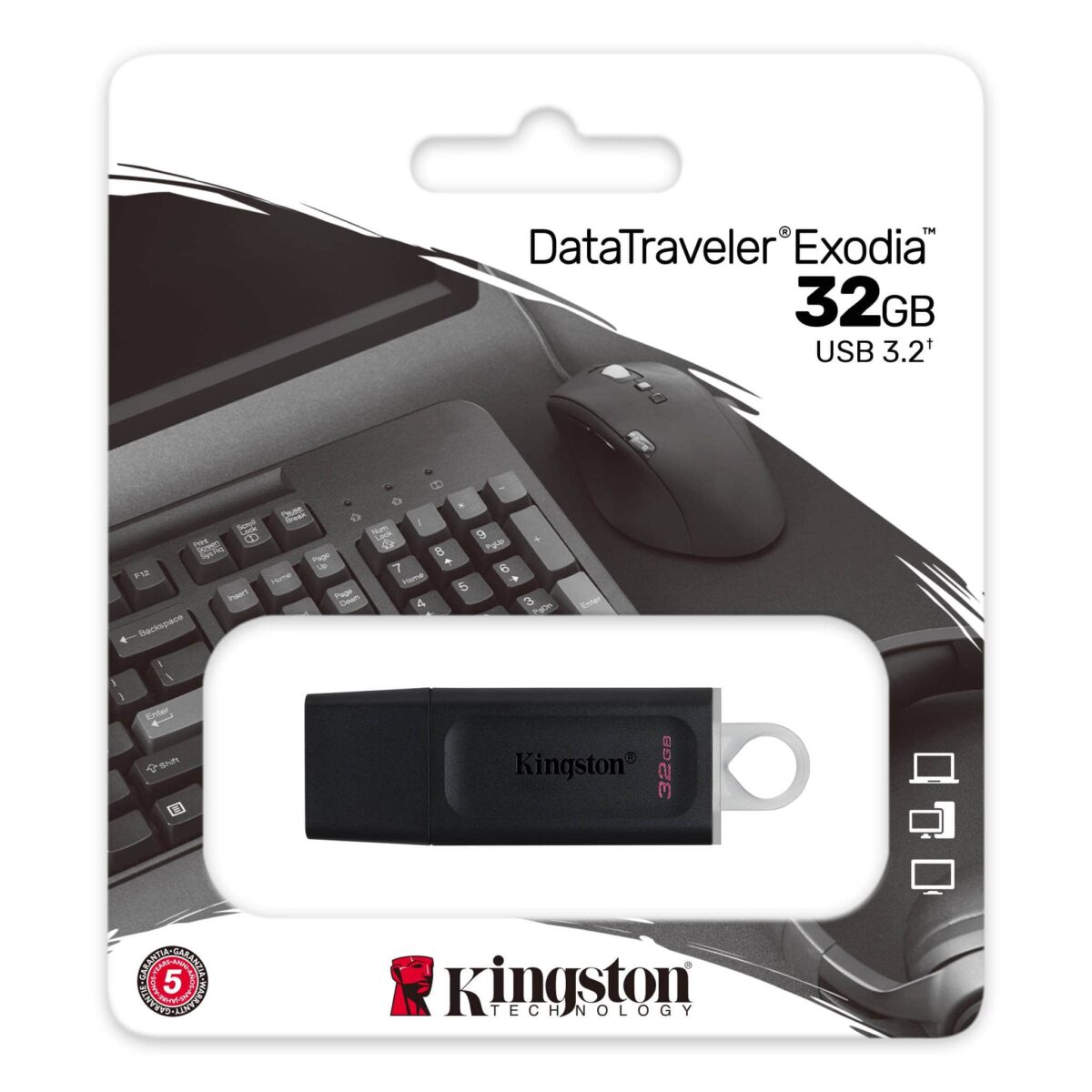 Kingston DataTraveler Exodia 32GB USB 3.2 Preta