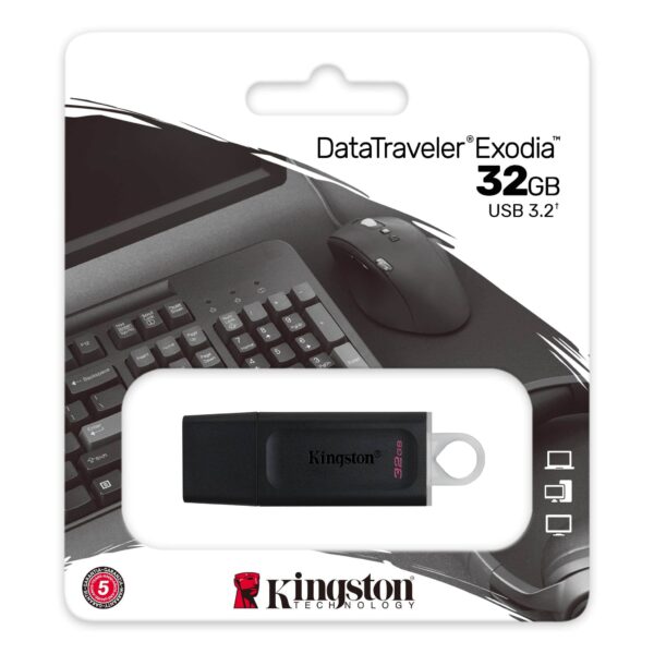 Pen Drive Kingston DataTraveler Exodia 32 GB USB 3.2 Preta