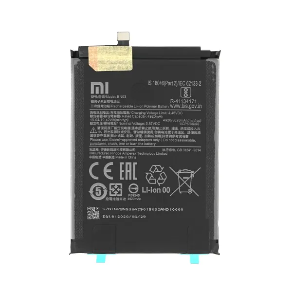 Bateria para Xiaomi Redmi Note 9 Pro BN53 5020mah